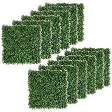 12Pcs 20"x20" Artificial Boxwood Outdoor Plant Panel Greenery Walls Screen