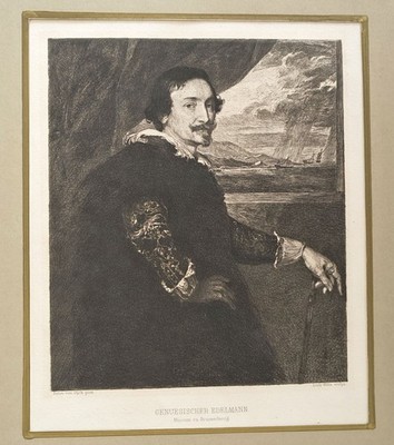 Ludwig Kühn ''GENUESISCHER EDELMANN'' Rad. nach  A.van Dyck um 1885 bei Brockkhaus