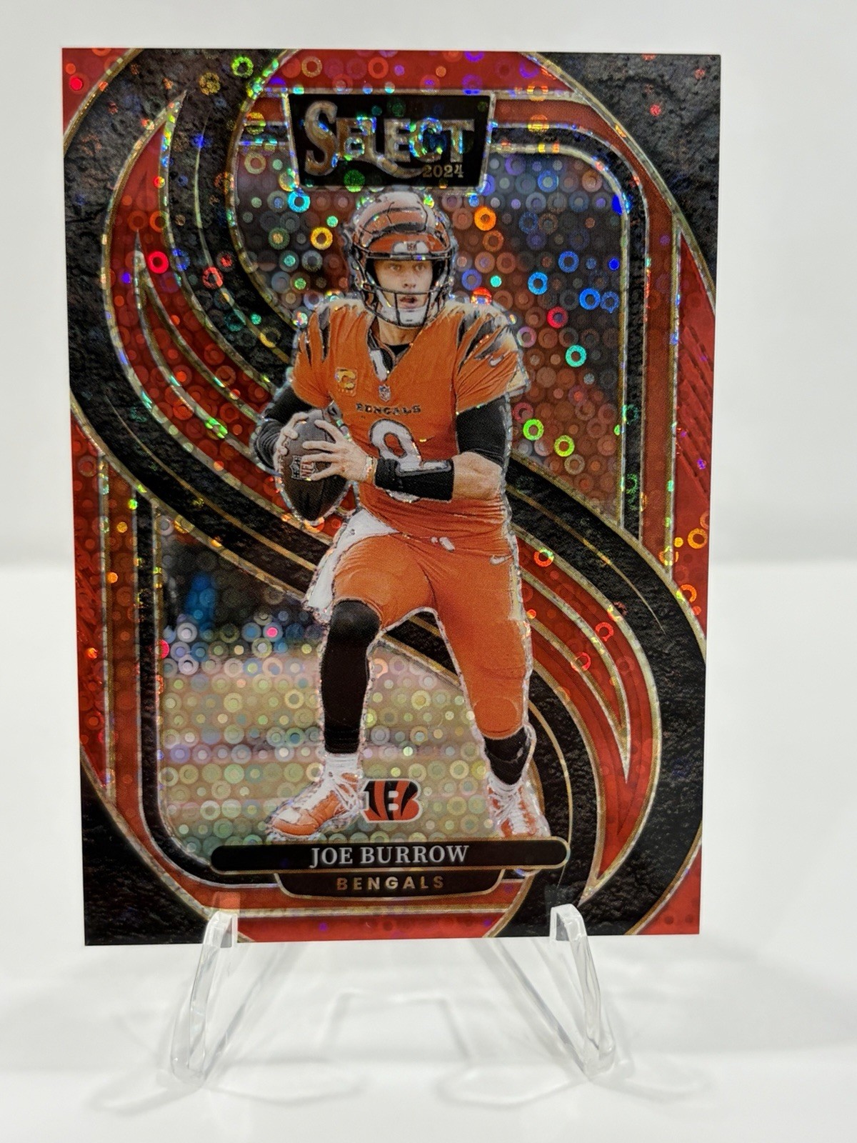 2024 Panini Select - Concourse Joe Burrow #39 Red Disco Prizm /49