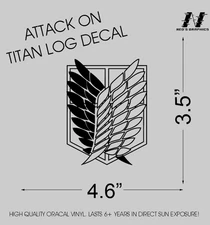 Attack on Titan Scouting Legion Crest Vinyl Anime Decal Sticker Cool wings Eren