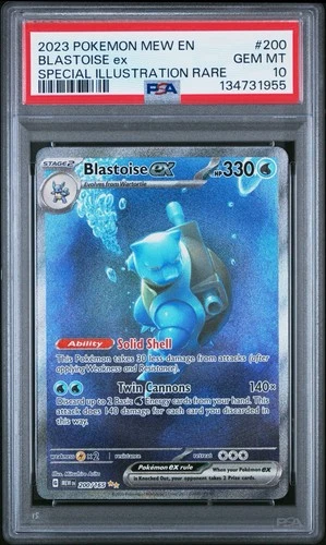 2023 POKEMON MEW EN-151 SPECIAL ILLUSTRATION RARE #200 BLASTOISE EX PSA 10