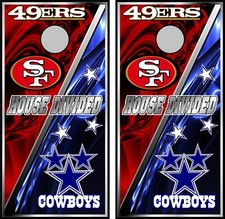 cowboys  49ers divided 0459 cornhole board vinyl wraps
