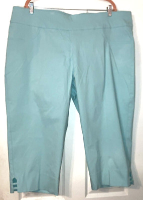Ruby Rd. Capri Pants w/Ladder Hem Detail Clear Blue Plus 20W