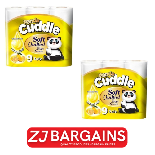 Family Pack 54 Panda Cuddle Toilet Rolls - 2 Pack Of Lemon Zest, Aloe