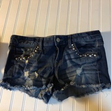 Express Denim Shorts Distressed Embellished  Size 6