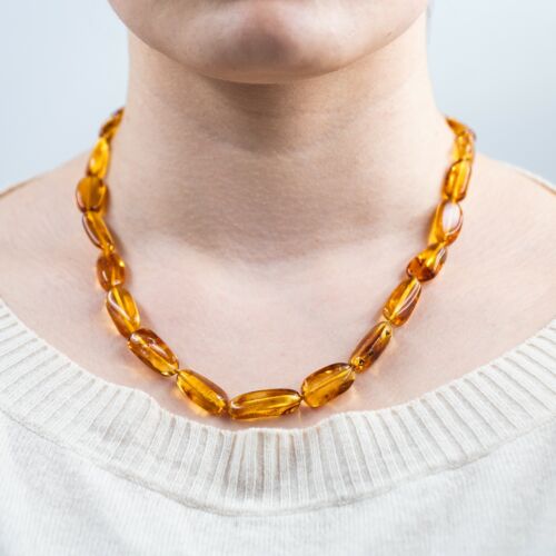 Wonder Natural Amber Necklace Made of Natural Baltic Amber Yellow-honey Color - Picture 1 of 8