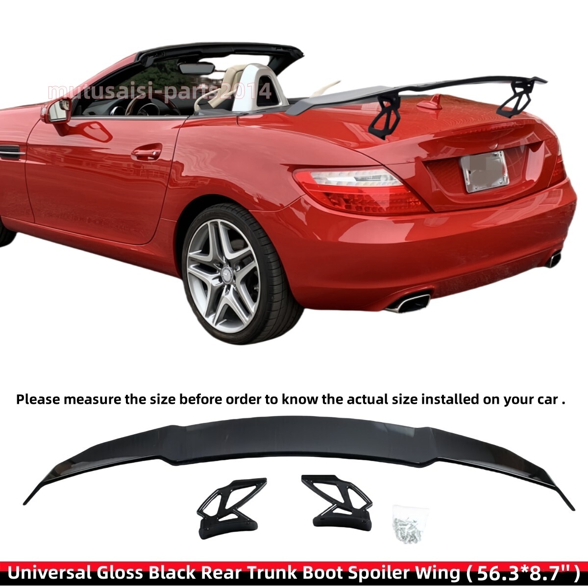 FOR 11-16 MERCEDES SLK R172 RACING GT STYLE REAR SPOILER DECKLID