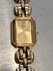 Vintage Seiko Watch Women Gold Tone Rectangle New Battery Classy New Battery