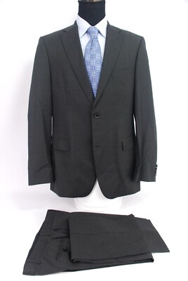 Recent Hugo Boss Pasini1/Movie1 2Btn Suit Charcoal Gray Wool Flat Front 42L 