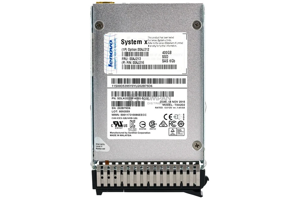 00AJ213 IBM SSD 400GB SAS 6G 2.5" SFF HOT-SWAP FOR IBM SYSTEM X M5 - Image 3 of 4
