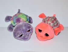 Lil Peepers Turtle "TARTAN" "JAZZY" Plush Bean Bag Big Sad Eyes 10" Russ Berrie