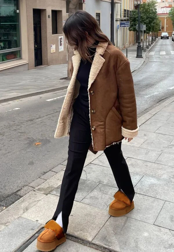 Faux suede shop slippers
