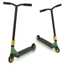 Kids Stunt Scooter Pro Trick Scooter w/ 2 PU Wheels 10 Years and Up Green