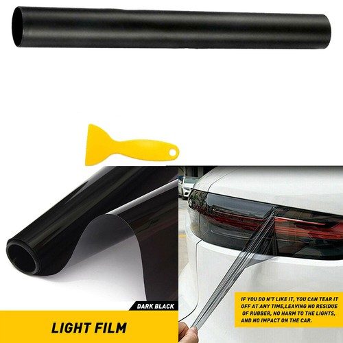 For Headlight Taillight 12"x78" Gloss Dark Black Film Smoke Tint - Foto 6