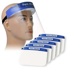 Safety Full Face Shield Mask Reusable Protection Face Cover Anti-Splash 5/pk