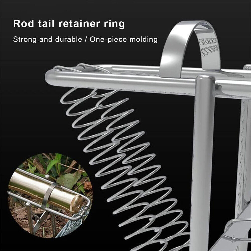 Stainless Steel Fishing Rod Stand Support Ground Holder Adjustable Pole  Tool /，
