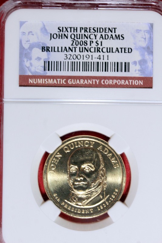 2008 - P NGC BRILLIANT JOHN QUINCY ADAMD DOLLAR!!  #B48298