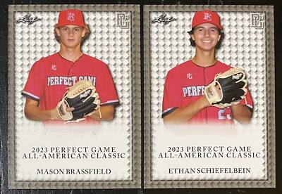 Mason Brassfield Ethan Schiefelbein 2023 Leaf Perfect Game RC Lot All American
