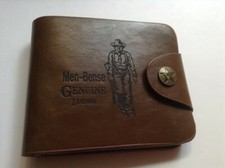 Genuine Leather Cowboy Wallet Bifold Brown Men-Bense