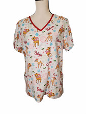 Rudolph the Red Nosed Reindeer Medium Women's Christmas Scrub Top