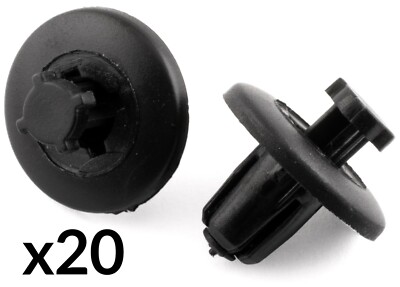 20x CLIPS FÜR PEUGEOT CITROEN RADLAUF & STOßSTANGE LINER PUSH TYP SCHWARZ KUNSTSTOFF