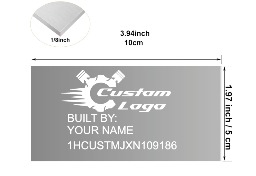 CUSTOM Engraved Plaque Emblem Badge Interior / Engine For Custom Buit ...