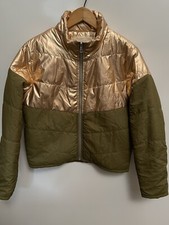Saltwater Luxe Women’s Puffer Green/ Metallic Jacket Small Size