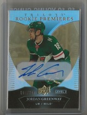 2018 2018-19 Upper Deck Trilogy Rookie Premiere Auto 87 Jordan Greenway 104/399 