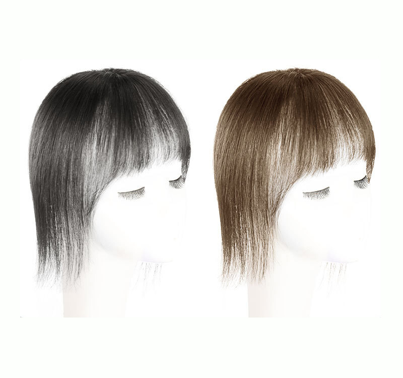 Clip In Human Hair Straight BangsToppers -For Women  Thin Hair Top Replacement