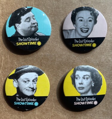 VTG The Honeymooners 4 Button Pin Complete Set Lost Episode Showtime Promo Rare