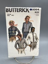 Butterick Sewing Pattern Men  s Shirts 3364 Size 40