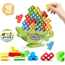 48Pcs Tetra Tower Balance Stacking Blocks Game Team Toys Gifts For Kids / Adults