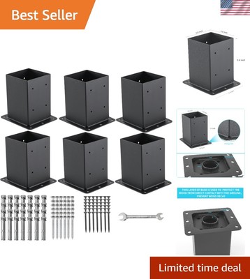 Sun-Resistant Post Anchors - Easy Installation Set for Deck and Pergola (6 pcs)