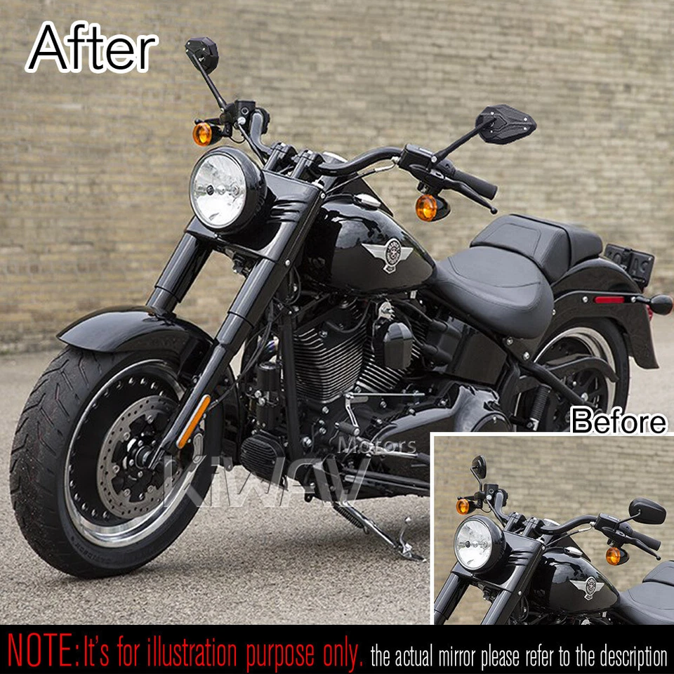 Espelhos traseiros pretos comprovados Viper II M10 1.25 para Suzuki Street Bike B King GSF - Imagem 4 de 4