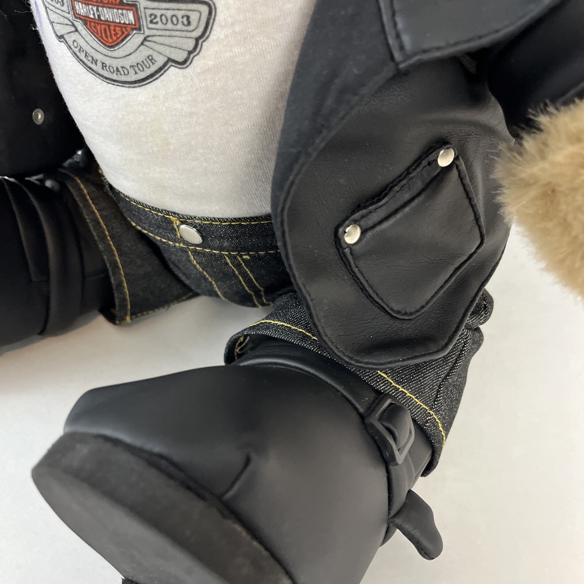 Vintage Harley Davidson Motorcycle Teddy Bear Plush Stuffed Animal