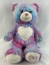 Build A Bear Pink Blue Purple TYE DYE Heart on Belly  Foot 2013 Plush Stuffed