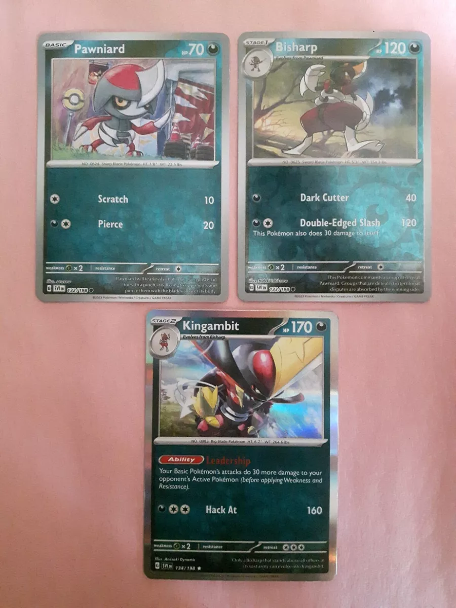 3-PAWNIARD, BISHARP & KINGAMBIT EVOLUTION-POKEMON SCARLET & VIOLET