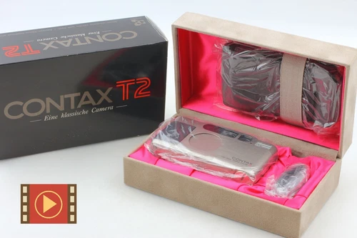 [Top MINT in BOX] Contax T2 D Data Back Titan Silver 35mm Film Camera From JAPAN