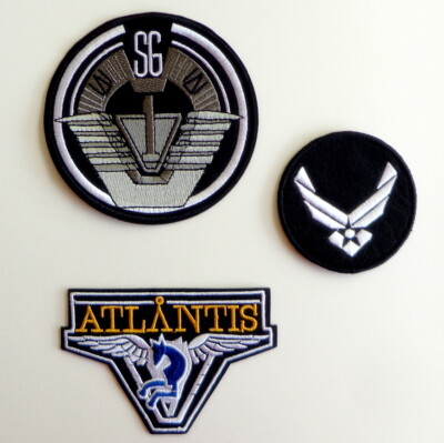  Stargate SG-1 TV Series Patch Set of 3 Command Uniform Goth Punk Logo