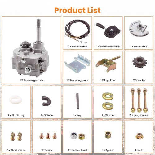 Go Kart Forward Reverse Gear box Kit for 2HP-13HP Engine Transmission 5/8 inch - Afbeelding 4 van 12