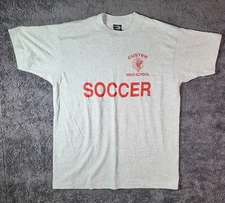 Screen Stars Best Soccer Single Stitch T Shirt Vtg 80s Made In USA  XL