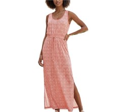 Michael Kors Women’s Sleeveless Maxi Dress Size XS Coral Pink/white
