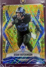 2025 Panini Phoenix Aidan Hutchinson Gold Cracked Ice /185 Lions #21