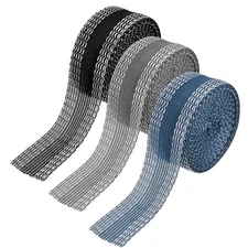 Iron-on Instant Hem Tape, 6 Yard Hemming Tape1 Inch - (3 Pack, Black/Blue/Grey)