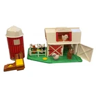 Vintage 1990 Fisher-Price Little People Farm Barn, Silo & Some Accessories