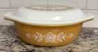 VINTAGE Pyrex #043 Butterfly Gold Oval Casserole Dish 1-1/2 QT With Lid Read