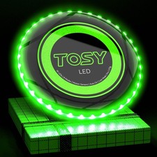 TOSY LED Flying Disc Rechargeable Waterproof Outdoor Toy 36 LEDs Green USB-C