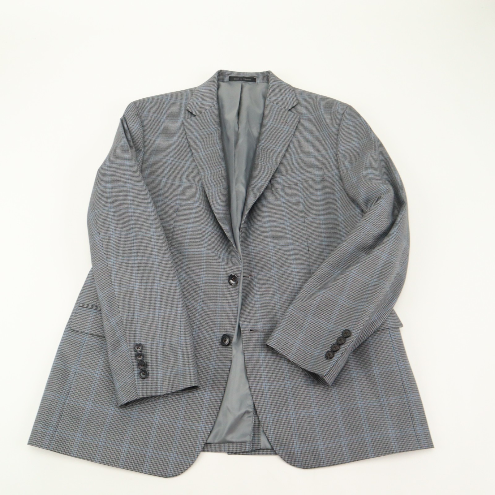 Chaps Medium Gray Houndstooth Blue Overcheck Poly… - image 15