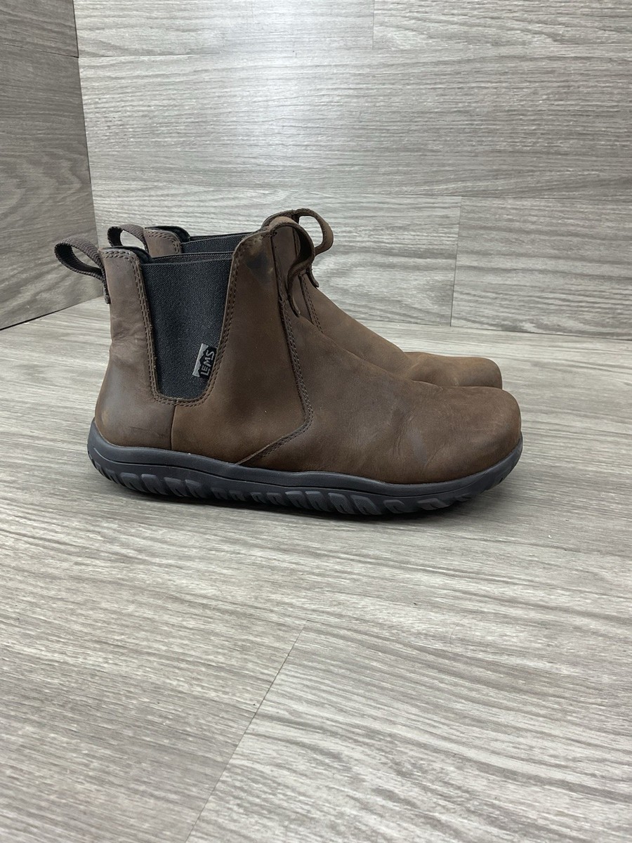 Lems Chelsea Brown Espresso Leather Pull On Waterproof Boots  display picture 3