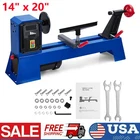 14x20" Wood Lathe Benchtop Wood Lathe Machine 4 Variable Speed Woodworking Work